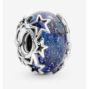 Pandora Murano Galaxy Blue & Star Charm 790015C00